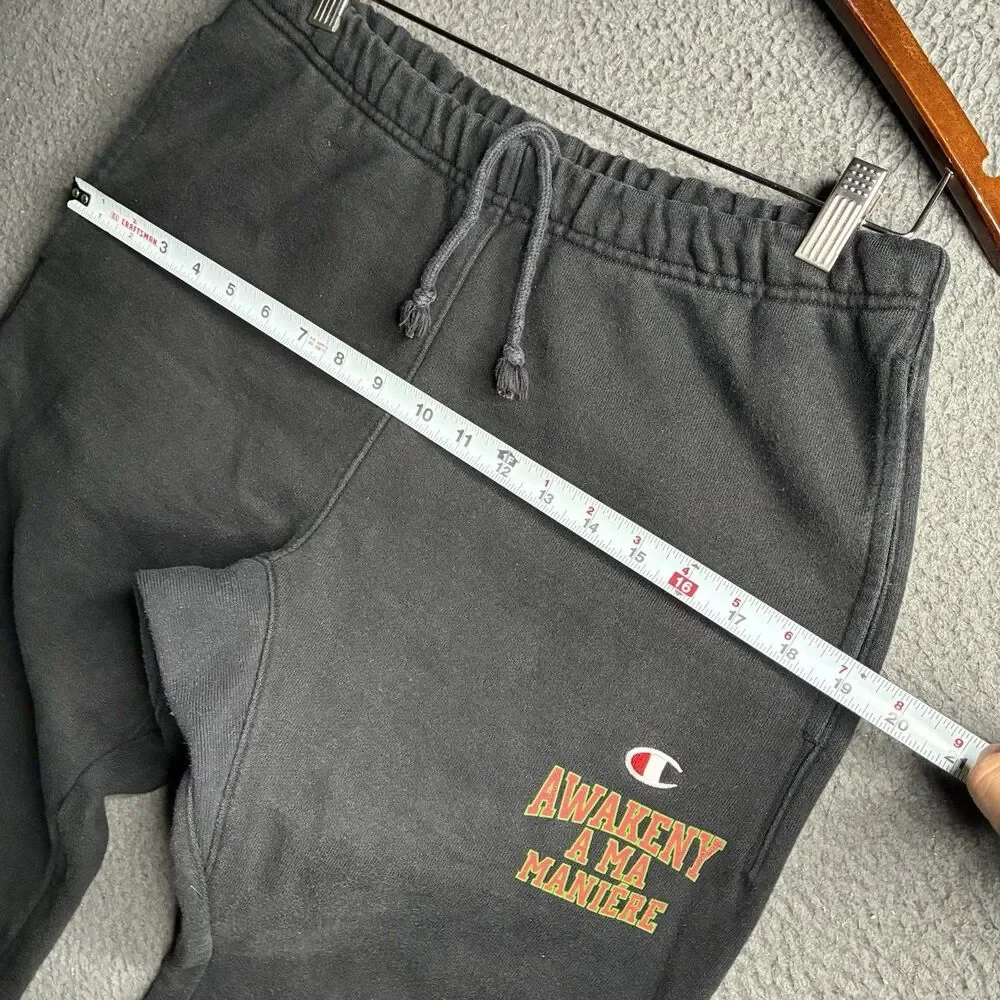 Champion x A Ma Maniere x Awake NY Sweatpants Black Size Small Drawstring
